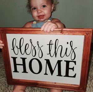 BLESS THIS HOME Canvas Sign